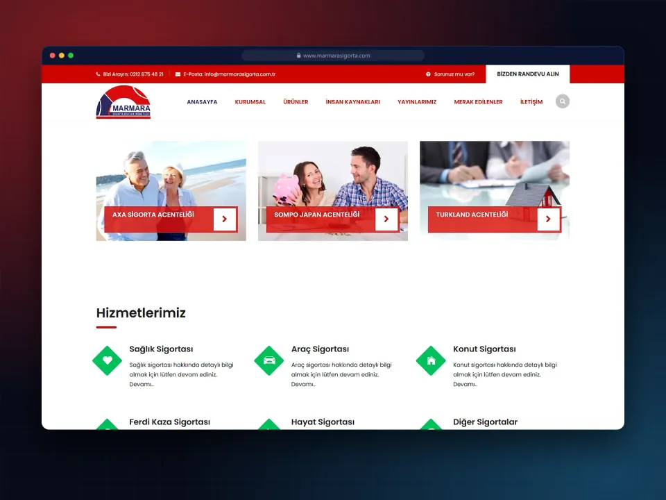 Marmara Sigorta website